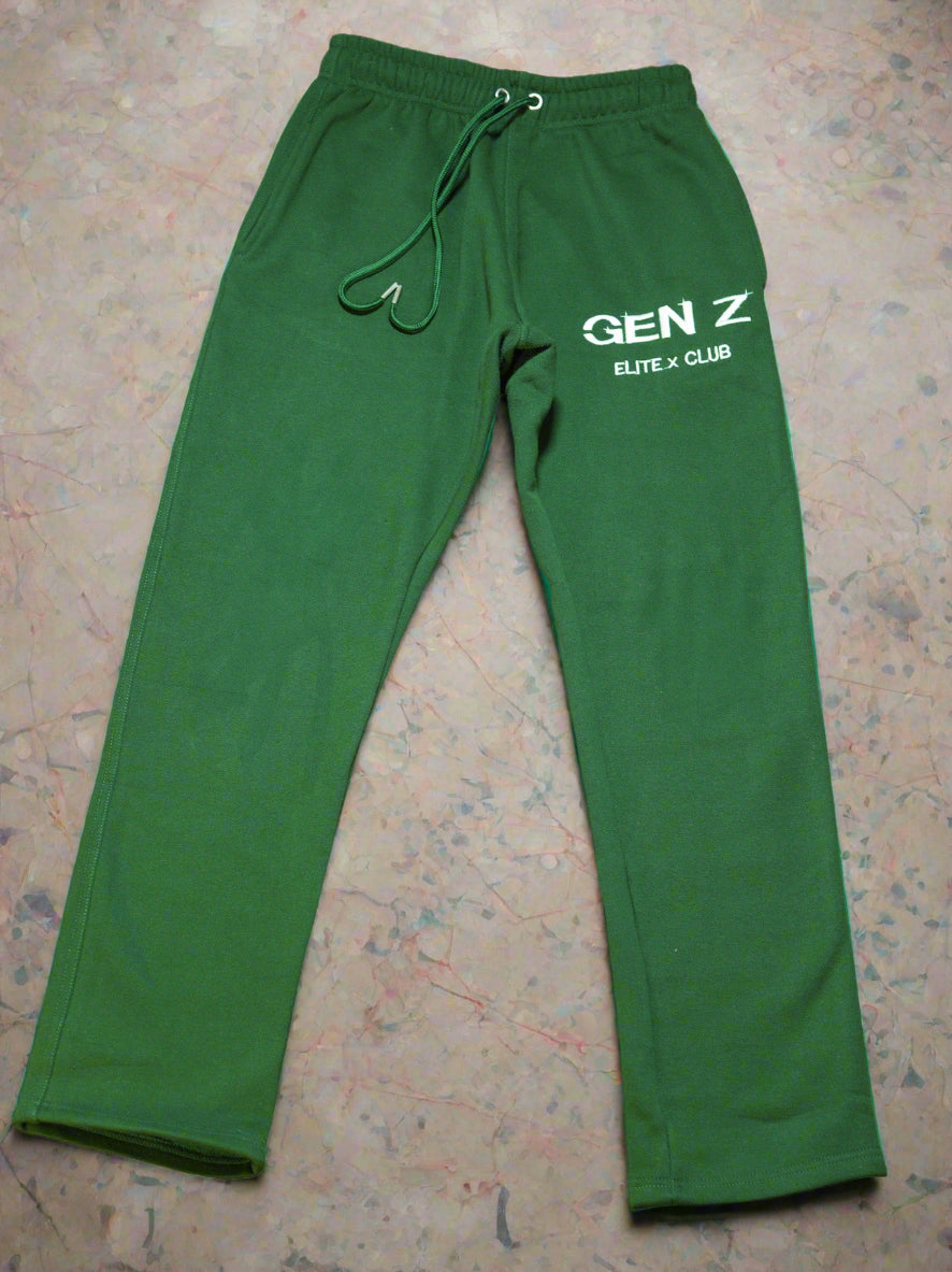 WC 24 Green Loose Bottom Sweatpants