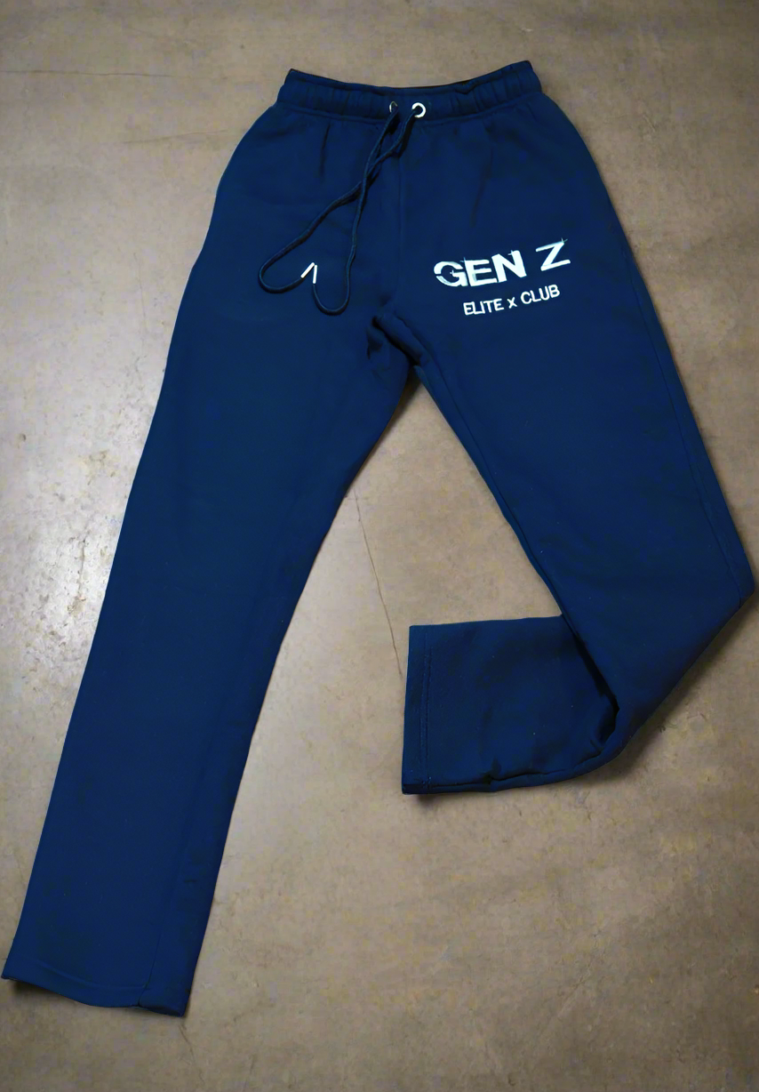 WC 24 Navy Blue Loose Bottom Sweatpants